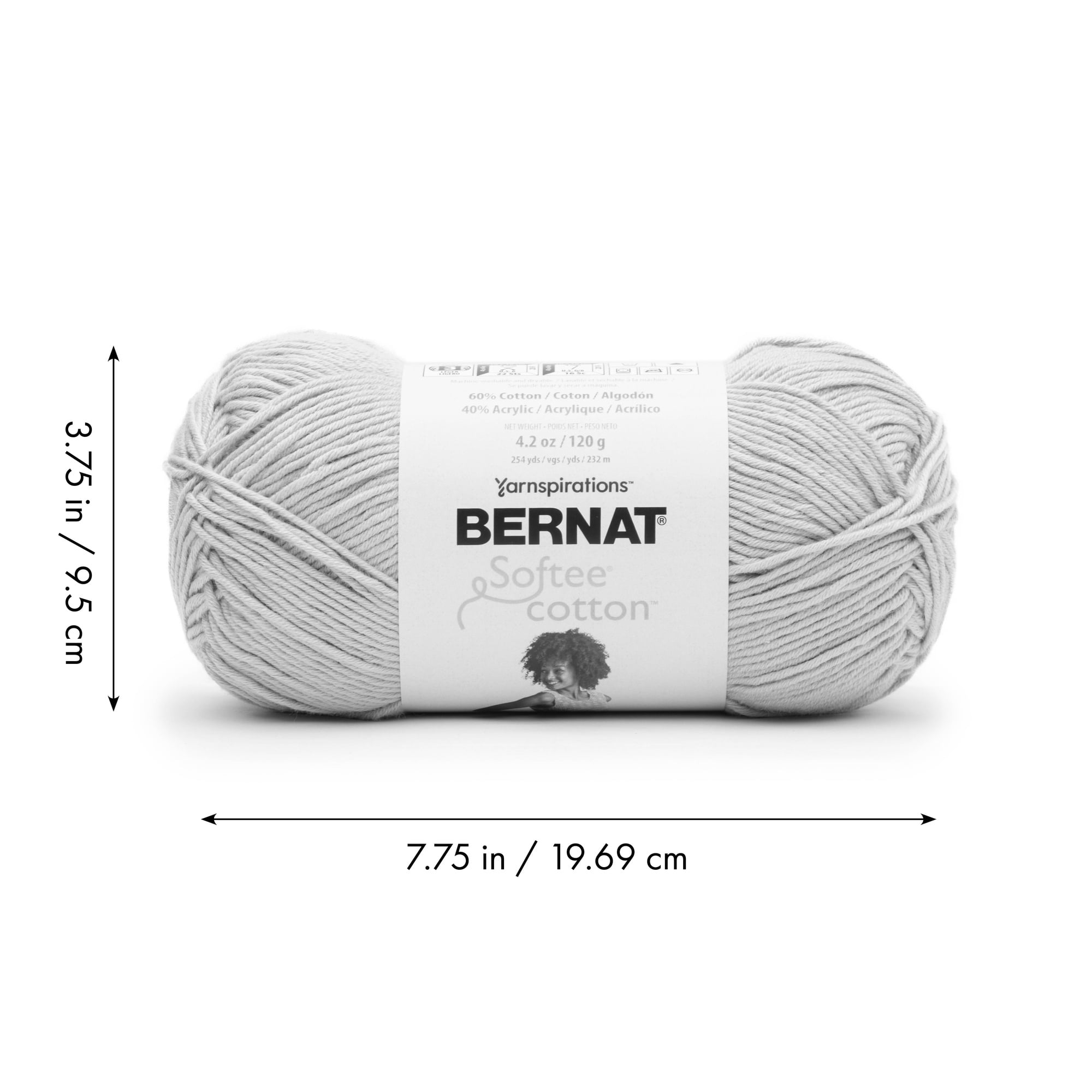 Bernat® Fil Softee® Cotton™, Mélange de Coton #3 Léger, 4,2 Oz/120 G