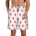 thumbnail image 1 of Wukai Strawberry Print Beach Trunks with Compression Liner Swimsuit Quick Dry Beach Sports Shorts with Pocket-Large, 1 of 6