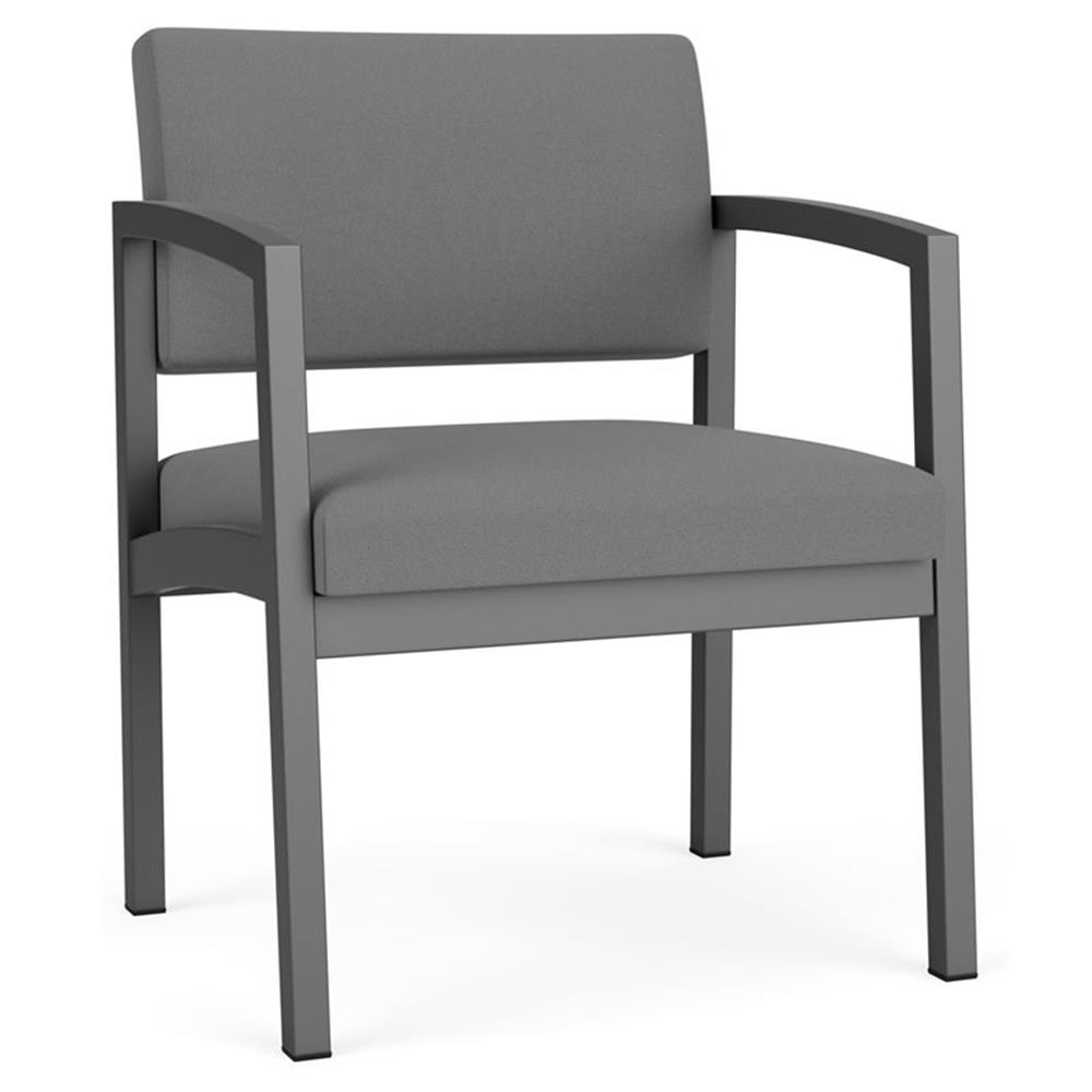 Fauteuil d'Appoint Surdimensionné en Acier Lenox pour Réception / Acier Charbon / Gris Pâle