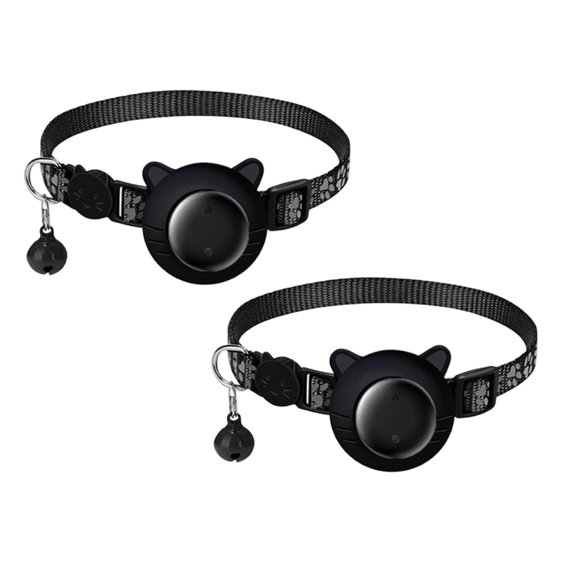 Leojiow 2Pcs Loss Locator For Cats With Adjustable Neck Collar Real Tracking Device For Indoor Outdoor Activity 30X0.95Cm