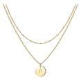 thumbnail image 1 of SIfdSeng Women's Fashion Heart Letter Necklace 26 Letters Circular Double Layer Neck Chain, 1 of 5