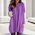 thumbnail image 2 of TJAZFJPA Robe de Plage Blanche pour Femmes, Manches Longues, Col Rond, Longueur Genou, Robe Slim Aguichant, Robe de Loisirs, Robe de Vacances, Robe Formelle Longue pour Femmes, Robe Col Roulé pour Femmes, 2 of 4