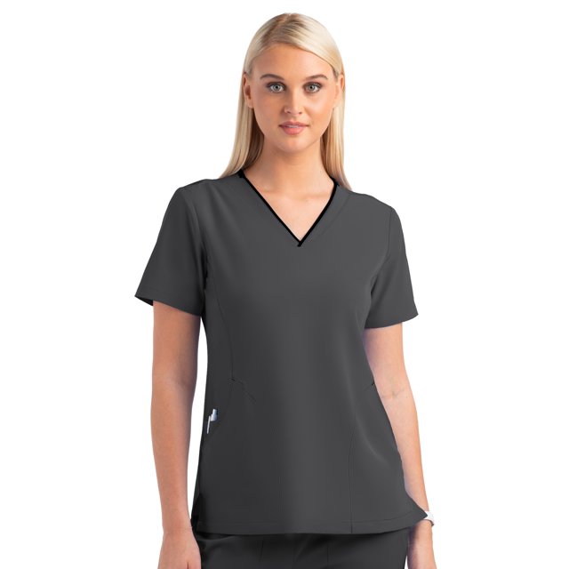 Matrix Impulse Haut de Blouse Médicale pour Femmes à Col en V Contrasté (Livraison Gratuite)