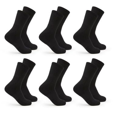 Chaussettes mi-mollet Fruit of the Loom All Day Comfort pour homme, noires, tailles 39-46 (lot de 6)