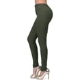 thumbnail image 1 of WTXUE Women's Hyper-stretch Mid-Rise Skinny Jeans Green, 1 of 6