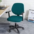 thumbnail image 2 of ORUYROP Housse de Chaise de Bureau Turquoise Résistante à l'Eau Extensible Jacquard Élastique Housses 2 Pcs pour Chaise d'Ordinateur de Bureau Housse Extensible, 2 of 7