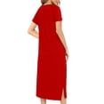 thumbnail image 3 of Erwazi Women Robes Zipper Front Short Sleeve Long Robe Housecoat with Pockets Loungewear, 3 of 6