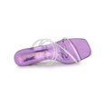 thumbnail image 4 of BLISSFUL STEP Women's Slide Sandal Rhinestone Strappy Square Toe Kitten Heel Slide Sandals Purple 7, 4 of 7