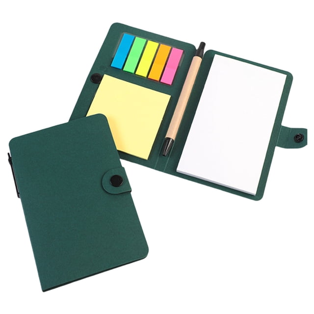 Green Button Sticky Notes With Pen Self Stick Memo Pad Notepad Office School Planner Journal Writing Supplies Green Reminder Notes Desk Companion