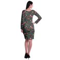 thumbnail image 3 of Moomaya Womens Full Sleeve Printed Midi Length Printed Bodycon Dress, 3 of 6