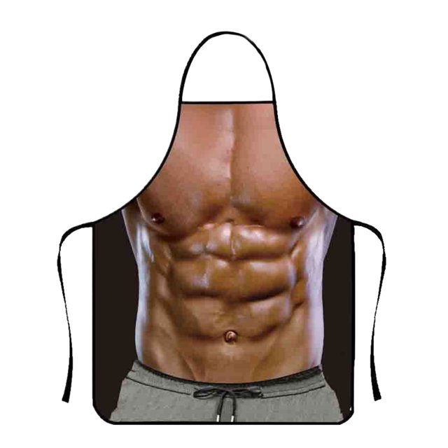 Langgg Personalized Waterproof Apron Barbecue And Outdoor Activities Rear Tie Barbecue Muscular Mens YH07