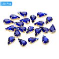 thumbnail image 3 of Unique Bargains 20Pack Teardrop Sew on Rhinestone - 8x5mm Glass Teardrop Crystal Rhinestones in Gold Prong Setting (Sapphire Blue), 3 of 7