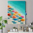 thumbnail image 4 of Qisvanset Colorful Beach Umbrella Watercolor Canvas Print 12x16 Inch Cafe Art, 4 of 8