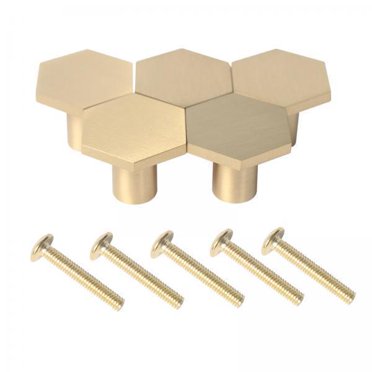 jifeng Bouton de Cuisine en Laiton Antique 10x5x Poignée Hexagonale Dorée Poignées de Porte 22mm avec Vis