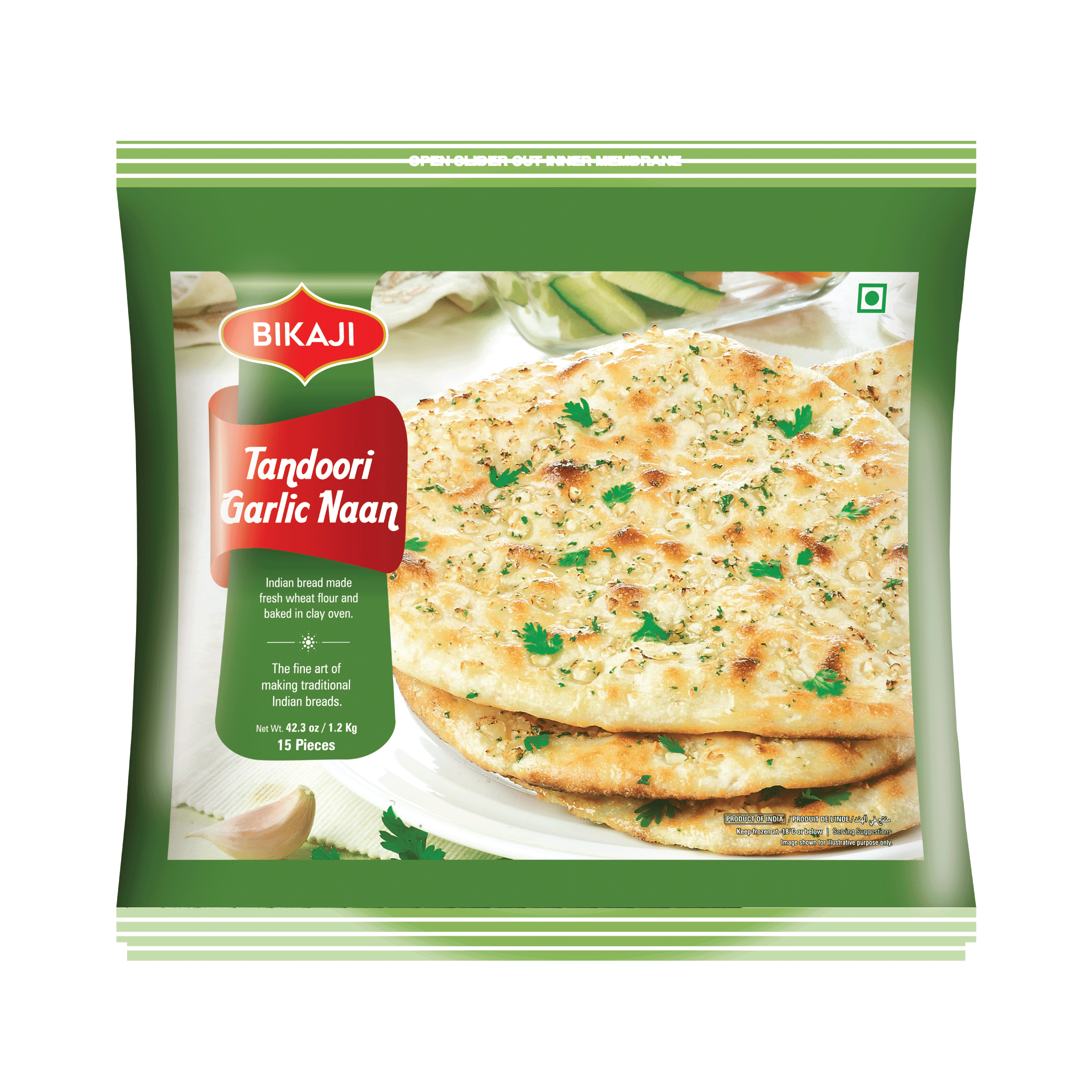 Bikaji Naan Tandoori à l'Ail Surgelé