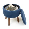 thumbnail image 3 of Humble Crew Sloan 16" Velour Round Storage Ottoman, Velvet Blue, 3 of 6