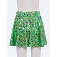 thumbnail image 4 of Lejafay Girls Flared Pleated A-Line Skirts Shiny Metallic Dance Performance Costume Cheerleading Uniform Green XS, 4 of 7