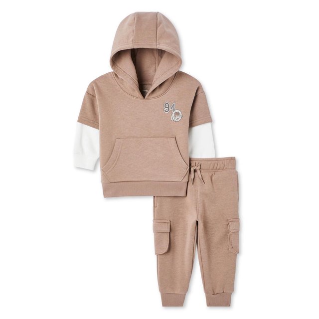 Ensemble 2 pièces avec haut à capuchon en molleton George pour bébés garçons