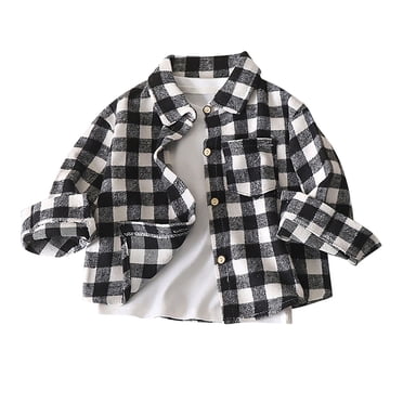 Ketyyh-chn99 T-Shirt Uni pour Enfants T-Shirts T-Shirts Enfants Garçons Filles Chemise à Carreaux Chemises Boutonnées pour 5-6 Ans, Gris Foncé