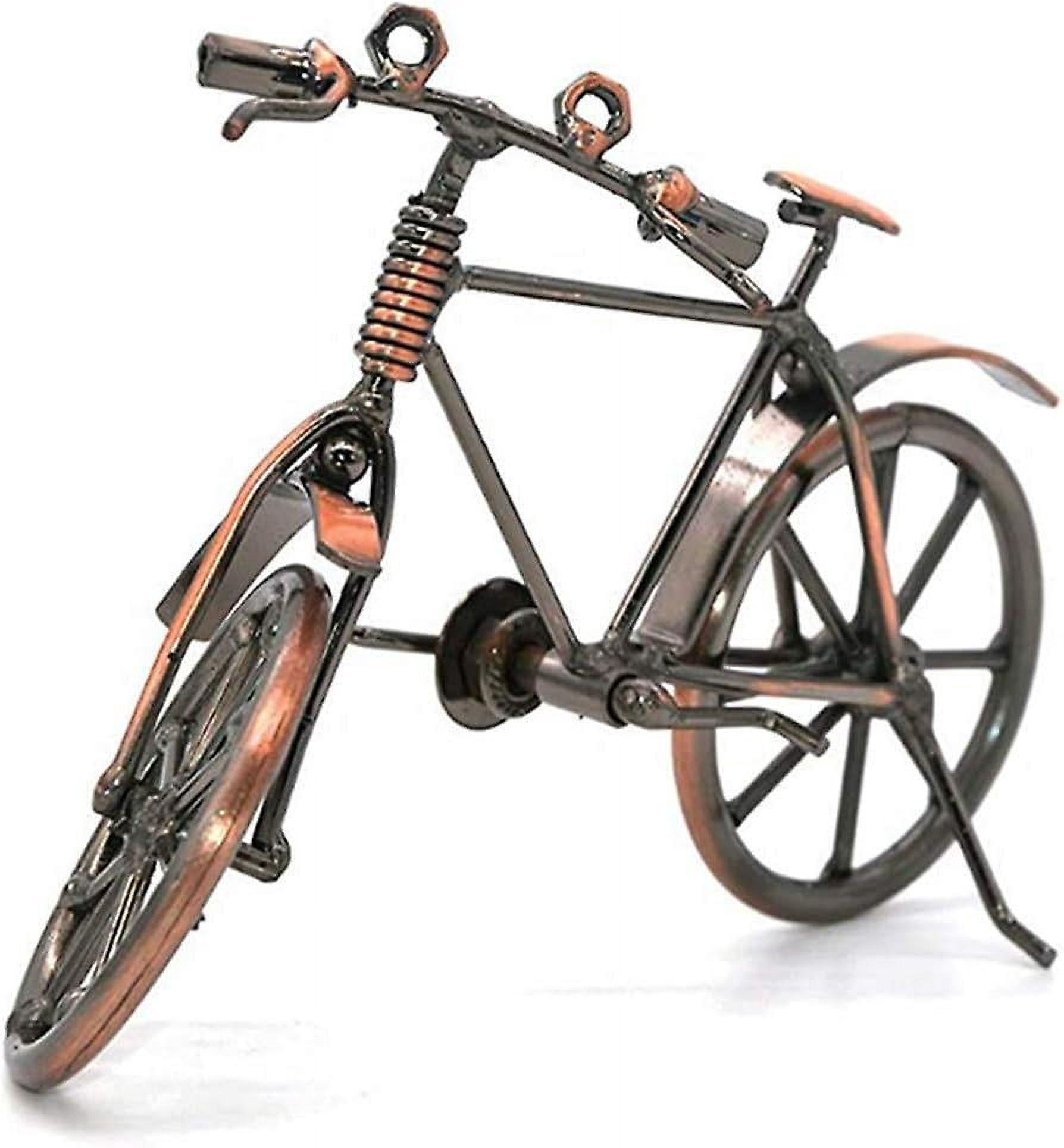 1pc Iron Bicycle Model, Vintage Art Bicycle Home Office Decoration Metal Home Crafts Bicycle Figurine