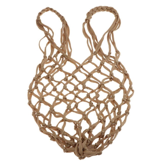 Langgg Mesh Ball Bag Basketball Ball Carry Mesh Storage Net Multifunctional Football Bag Holder Brown