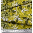 thumbnail image 2 of Soimoi Yellow Rayon Fabric Artistic Leaves Print Fabric by Yard 42 Inch Wide, 2 of 5