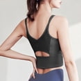 thumbnail image 4 of Virmaxy Womens High Impact Sports Bra Spaghetti Straps Mesh Halter Gathered Beauty Back Sports Bra Fine Shoulder Mesh Camisole Gathered Back Sports Bra Black M, 4 of 4