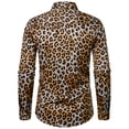 thumbnail image 4 of TIMIFIS Men's Dress Shirts Long Sleeve Leopard Button Up Shirts Party Prom Wedding Shirt-KhakiFall, 4 of 7