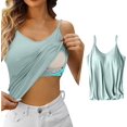 thumbnail image 2 of HNMKIU Work Out Tank Tops Women Shelf Bra Camisoles Adjustable Spaghetti Strap Tank Tops Basic Layer, 2 of 4