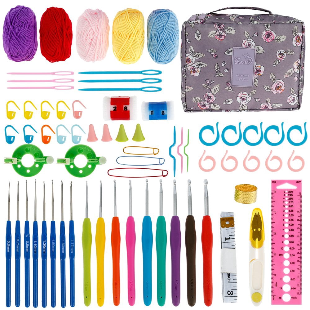 EASTIN 66Pcs Crochet Kits for Beginners with Storage Case and Crochet Accessories Crochet Kit Practical Knitting Starter Kit