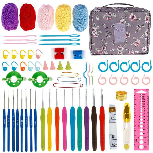 EASTIN 66Pcs Crochet Kits for Beginners with Storage Case and Crochet Accessories Crochet Kit Practical Knitting Starter Kit