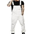 thumbnail image 1 of Men Pants Bib Overalls Solid Color Jumpsuit Jeans Suspender Pants, 1 of 6