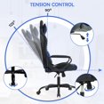 thumbnail image 4 of Video Gaming Chair, PU Leather Racing Chair, Ergonomic Office Chairs High Back Gamer Chair Computer Desk Chairs Lumbar Support with Arms Swivel Chair  for Adults(Blue), 4 of 6