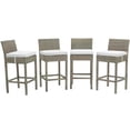 thumbnail image 1 of Modway Tabouret de Bar de Mobilier de Patio Extérieur en Osier à 4 Conduits, Gris Pâle, 1 of 6