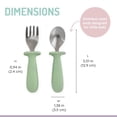 thumbnail image 3 of Melii ensemble cuillère et fourchette en silicone et acier inoxydable pour bébé  4 pack - menthe + creme, 3 of 5