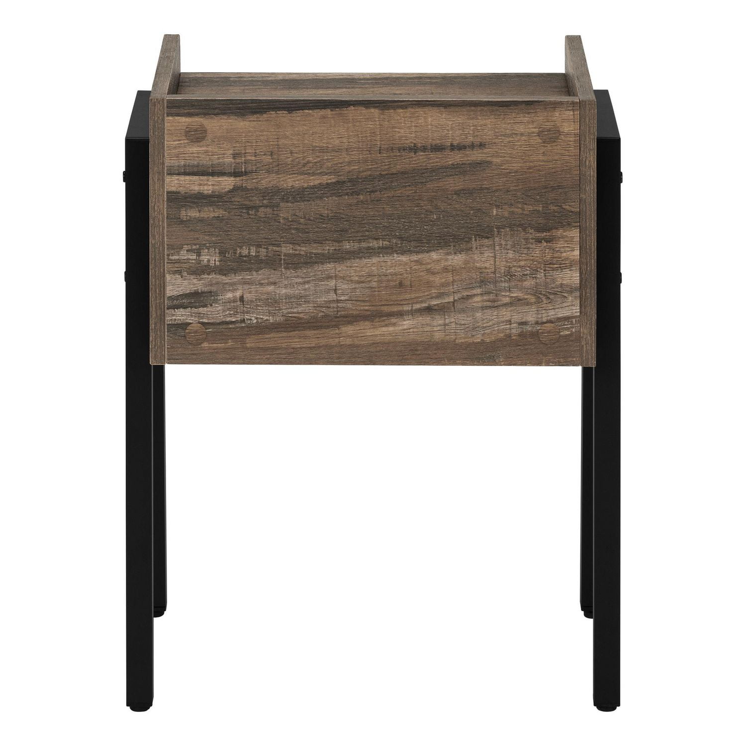 Monarch Specialties Accent Table, Side, End, Nightstand, Lamp, Living Room, Bedroom, Brown Laminate, Black Metal, Contemporary, Modern