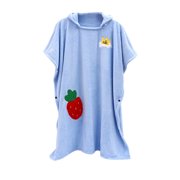 Qocolhg 100% Coral Velvet Terry Shawl Bath Robe Collar for Women Spa Robe, Blue
