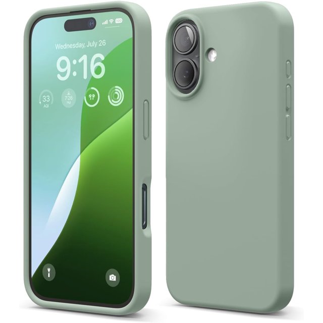 KOMI Compatible with iPhone 16 Pro Max Case, Premium Liquid Silicone Case, Full Body Protective Cover, Shockproof, Slim Phone Case, Anti-Scratch Soft Microfiber Lining, 6.9 inch Khaki Green