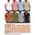 thumbnail image 2 of UKAP Mens T Shirt Stand Collar Tops Short Sleeve Shirts Solid Color Vacation Tee Pink 3XL, 2 of 2