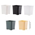 thumbnail image 2 of Xingzhi Flowerpot Nursery Pot Plant Pots Planter Plastic Space Saving Square Shatterproof Stackable Garden Office Window Accessory Beige, 2 of 9