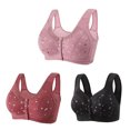 thumbnail image 1 of Bigersell Bras for Femmes Âgées 3 Pcs Soutien-Gorge Sans Armatures Style R-61 Soutiens-Gorge de Maintien Respirants Lot R-61-Pink, 1 of 9