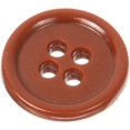 thumbnail image 2 of Mibo 12 Pcs Rond en Mélamine Buttons avec Rebord - 24 L (15 mm) - 4 Trous - Café, 2 of 2