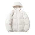 thumbnail image 1 of Kcodviy Manteau Extérieur pour Homme Long en Duvet Manteaux Longs pour Hommes Manche Col Rabattu Manteau Long en Duvet pour Homme Poche Couleur Unie Doudounes en Duvet Veste Automne et Hiver Duvet Manteau d'Hiver pour Homme Veste Unisexe, 1 of 4