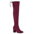 thumbnail image 1 of Unique Bargains Bottes Cuissardes à Talon Épais à Bout Rond pour Femmes, 1 of 8