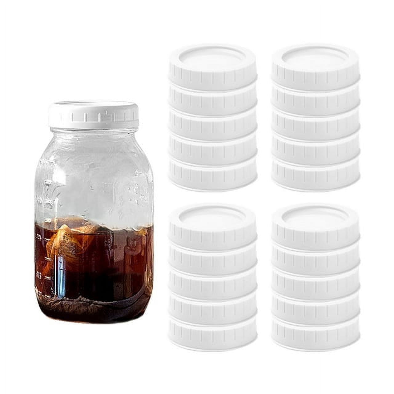 20 Pcs Couvercles en Plastique pour Pots Mason, Capuchons de Pots Mason de Qualité Alimentaire, Compatibles avec Ouverture Régulière, 70 mm, Réutilisables, Étanches, Couvercles de Remplacement pour Pots Mason, Compatibles Lave-Vaisselle pour Pots Mason, Pots de Mise en Conserve