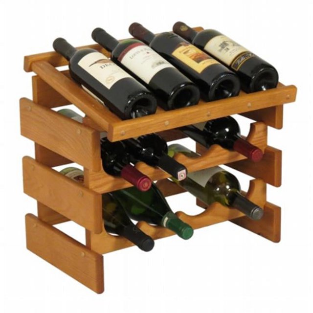 Wooden Mallet WRD42MO 12 Bottle Dakota Wine Rack with Display Top
