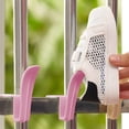 thumbnail image 1 of SHEIGUANNI Hanging Shoe Rack for Balcony/Window - Detachable Plastic Shoe Dryer Organizer with Windproof Hook, Space-Saving Multifunctional Clothes & Sandals Rack-Pink, 1 of 6