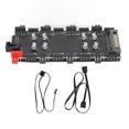 thumbnail image 2 of 4 broches de refroidissement PWM Hub, 4pin argb moyeu pour alimentation SATA Alimentation efficace de refroidissement multi-connexion RVB Éclairage RVI, 2 of 7