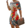 thumbnail image 1 of Short Dress Off Shoulder Skin-friendly Polyester Vintage Bodycon Midi Party Cocktail Dress for Prom, 1 of 8