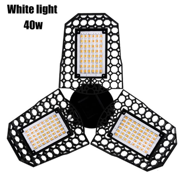 40/60/80W LED Foldable Garage Light Deformable Bulbs Ceiling Fixture Lights Garage Workshop LED Foldable Deformable Bulbs Garage Light Ceiling Fixture Lights 80W Wihte